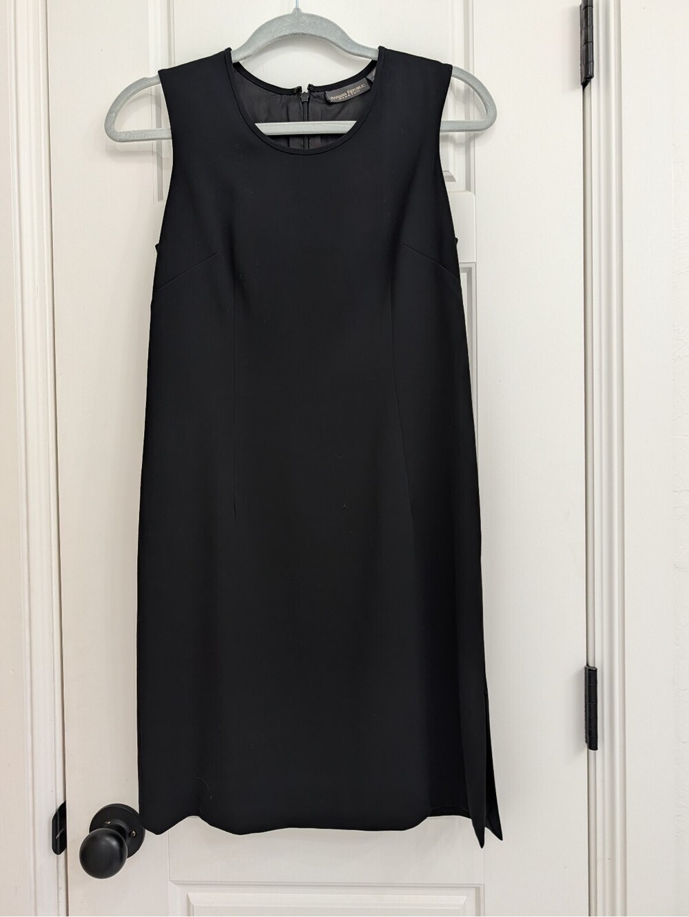 Banana Republic stretch mini black shift dress